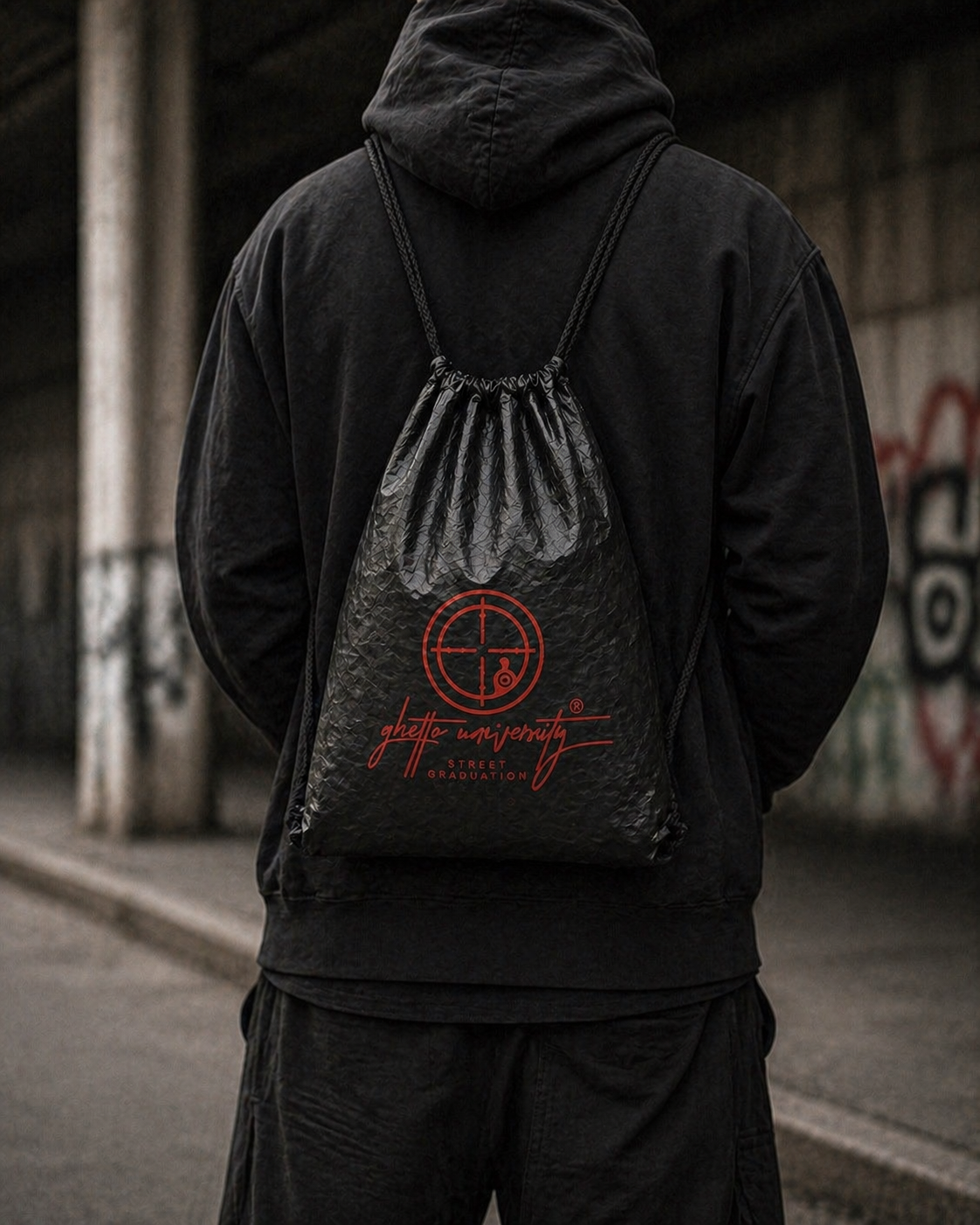 Ghetto University Drawstring Bag